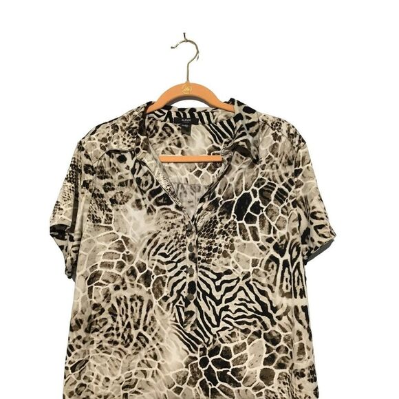 Alfani 2X Animal Print Stretch Top - Picture 2 of 9